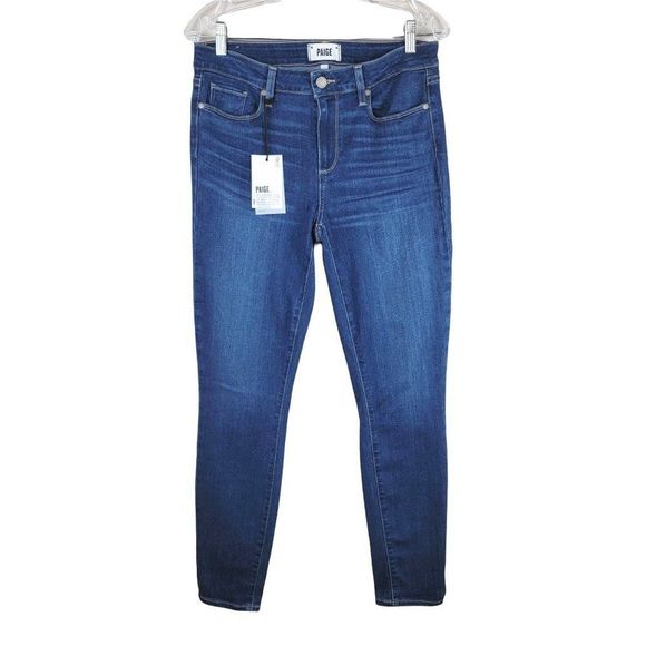 PAIGE Radko Blue Verdugo Ankle Skinny High Rise Jeans Size 30 with defects - Picture 3 of 13